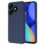 Aksesuarcim Tecno Spark 10 4G Silikon Kılıf Lansman İç Kısım Kadife Mat Renkli Kap Lacivert