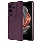 Aksesuarcim Vivo V29 5G Silikon Kılıf Lansman İç Kısım Kadife Mat Renkli Kap Mürdüm