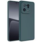 Aksesuarcim Xiaomi Mi 13 Pro Silikon Kılıf Lansman İç Kısım Kadife Mat Renkli Kap Yeşil