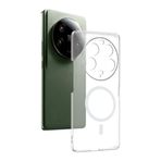 Aksesuarcim Xiaomi Mi 13 Ultra ile Uyumlu Kılıfı Şeffaf İnce M-Safe Şarj Özellikli Kamera Lens Korumalı Sert Silikon Kapak London Renksiz