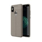 Aksesuarcim Xiaomi Mi 8 SE için Kılıf Silikon Deri Görünümlü Gri