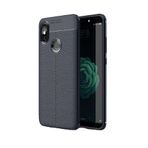 Aksesuarcim Xiaomi Mi 8 SE için Kılıf Silikon Deri Görünümlü Lacivert