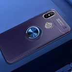 Aksesuarcim Xiaomi Mi 8 SE Kılıf Silikon Mıknatıs Yüzüklü Standlı Kapak Rave Mavi
