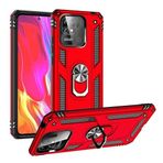 Aksesuarcim Xiaomi Poco C40 ile Uyumlu Kılıf Silikon Yüzük Standlı Araç Tutucu için Mıknatıslı Darbe Karşı Dayanıklı Koruma Tank İnce Kap Vega Kırmızı