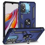 Aksesuarcim Xiaomi Redmi 12C ile Uyumlu Kılıf Silikon Yüzük Standlı Araç Tutucu için Mıknatıslı Darbe Karşı Dayanıklı Koruma Tank İnce Kap Vega Lacivert