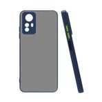 Aksesuarcim Xiaomi Redmi Note 12S Kılıf Silikon Mat Kamera Korumalı Kapak Hux Lacivert