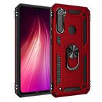 Aksesuarcim Xiaomi Redmi Note 8 ile Uyumlu Kılıf Silikon Yüzük Standlı Araç Tutucu için Mıknatıslı Darbe Karşı Dayanıklı Koruma Tank İnce Kap Vega Kırmızı