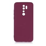 Aksesuarcim Xiaomi Redmi Note 8 Pro Silikon Kılıf Lansman İç Kısım Kadife Mat Renkli Kap Mürdüm