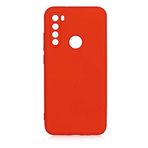 Aksesuarcim Xiaomi Redmi Note 8 Silikon Kılıf Lansman İç Kısım Kadife Mat Renkli Kap Kırmızı