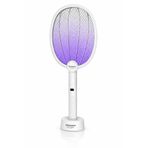 Aksesuarist GS-3602 Şarjlı LED Sinek Öldürücü Raket UV Mor Işıklı Type-C Şarjlı