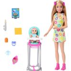 Aksesuarlarla Birlikte Gelen Barbie Skipper Bebek ve Oyun Seti, Yemek Zamanı Temalı Bebek Bakıcı - Çok Renkli