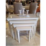 Akset 4'lü Lüx Zigon Sehpa Krem Renk MDF Yüzey Gürgen Ayaklarla Modern Tasarım ve Şık Dekor