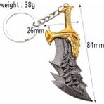 Aksh God Of War Gow Ragnarok Kratos Blade Of Chaos Kaosun Bıçakları Anahtarlık Metal - Gold