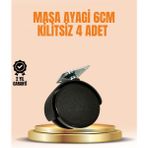 Aksiyon Global 6 cm Kilitsiz Masa Ayağı Tekerleği 4’lü Set Çok Amaçlı - Lisinya