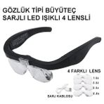 Aksiyon Global - Şarjlı Gözlük Büyüteç 4 Farklı Lens -11537DC ( Lisinya )