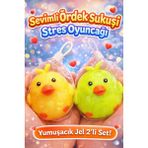 Aksoy Toys Çok Sevimli Ördek Sukuşi Squishy Stres Oyuncağı Yumuşacık Jel 2 Li Set 8 cm - -