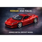 Aksoy Toys Ferrari 458 Italia Kırmızı 1:24 Ölçek Diecast Metal Model Araba