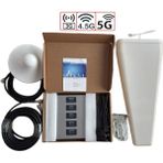 Aksoylu Tech 5 Band 2 Dağıtıcılı Gsm Sinyal Yükseltici Şebeke Telefon Internet Yükseltici 5 Band Bant Set Ultra Güç 800 900 1800 2100 2600 Mhz - 2 İç Anten + 15 mt kablo + Çoklayıc