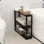 Aksöz Tasarım Ahşap Izgaralı Banyo Dolabı Ahşap Açık Dolap