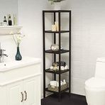 Aksöz Tasarım Ahşap Izgaralı Banyo Rafı 5'li Banyo Dolabı