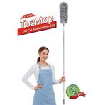 AKSU Flora TozMop Teleskopik Saplı Toz Alma Mopu 240 cm, Uzatılır Duvar Tavan Yer Temizleyici Mikrofiber Tozucu F277