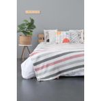 Aksu Ponpon Pamuklu Çift Kişilik Battaniye 200X220 cm - 200 x 220 cm - Pembe