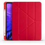 Aktarmobile Apple iPad Pro 11 2021 3. Nesil Kılıf Kalem Bölmeli Premium Smart Standlı Tablet Kılıfı Kırmızı - iPad Pro 11 3. Nesil