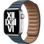 AktarMobile Apple Watch 38 mm 40 mm Uyumlu Baklalı Model Deri Kordon Mıknatıslı Deri Kayış Premium - Lacivert - 38 - 40 - 41 mm