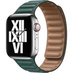 AktarMobile Apple Watch 42 mm 44 mm Uyumlu Baklalı Model Deri Kordon Mıknatıslı Deri Kayış Premium - Koyu Yeşil - 42 - 44 - 45 mm