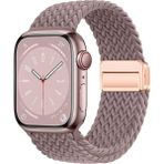 AktarMobile Apple Watch 6 5 4 3 2 1 Se 38 40 mm Uyumlu Örgü Kordon Magnetik D Tokalı Kayış Mıknatıslı Metal Toka - Pudra - 38 - 40 mm