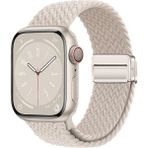 AktarMobile Apple Watch 6 5 4 3 2 1 Se 42 44 mm Uyumlu Örgü Kordon Magnetik D Tokalı Kayış Mıknatıslı Metal Toka - Starlight - 42 - 44 mm