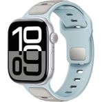 AktarMobile Apple Watch 6 5 4 3 2 1 Se 42 44 mm Uyumlu Silikon Kordon Çift Renkli Premium Spor Tasarım Kayış - Mavi - Gri - 42 - 44 mm