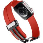 AktarMobile Apple Watch 6 Se 5 4 3 2 1 40 mm 38 mm Uyumlu Silikon Kordon Magnetik D Tokalı Spor Tarzı Kayış - Apple Watch 38 - 40 mm - Kırmızı