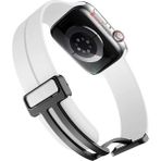 AktarMobile Apple Watch 6 Se 5 4 3 2 1 44 mm 42 mm Uyumlu Silikon Kordon Magnetik D Tokalı Spor Tarzı Kayış - Apple Watch 42 - 44 mm - Beyaz