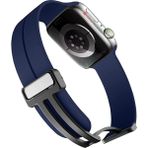 AktarMobile Apple Watch 6 Se 5 4 3 2 1 44 mm 42 mm Uyumlu Silikon Kordon Magnetik D Tokalı Spor Tarzı Kayış - Apple Watch 42 - 44 mm - Lacivert