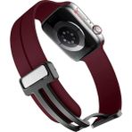 AktarMobile Apple Watch 6 Se 5 4 3 2 1 44 mm 42 mm Uyumlu Silikon Kordon Magnetik D Tokalı Spor Tarzı Kayış - Apple Watch 42 - 44 mm - Mor