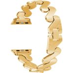 AktarMobile Apple Watch 8 41 mm Uyumlu Metal Kordon Zikzak Tasarım Bilezik Paslanmaz Çelik Kayış - Gold