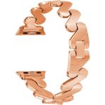 AktarMobile Apple Watch 8 41 mm Uyumlu Metal Kordon Zikzak Tasarım Bilezik Paslanmaz Çelik Kayış - Rose Gold