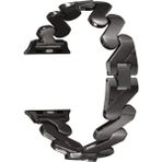 AktarMobile Apple Watch 8 41 mm Uyumlu Metal Kordon Zikzak Tasarım Bilezik Paslanmaz Çelik Kayış - Siyah