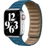 AktarMobile Apple Watch Ultra 49 mm Uyumlu Baklalı Model Deri Kayış Mıknatıslı Kordon - Mavi