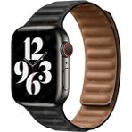 AktarMobile Apple Watch Ultra 49 mm Uyumlu Baklalı Model Deri Kayış Mıknatıslı Kordon - Siyah