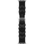 AktarMobile Apple Watch Ultra / Ultra 2 49 mm Uyumlu Kumaş Örgü Kordon Hermes Bridon Üç Boyutlu Tasarım Kayış - Siyah