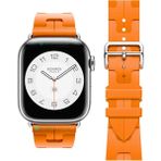 AktarMobile Apple Watch Ultra / Ultra 2 49 mm Uyumlu Spor Kordon Hermes Kilim Motifli Kayış Katlanabilir Toka - Turuncu