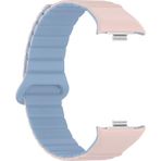 AktarMobile Redmi Watch 4 / Mi Band Pro 8 Uyumlu Magnetik Silikon Kordon & Kasa Koruma 2 In 1 Premium Kayış - Pembe - Mavi