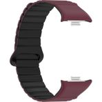 AktarMobile Redmi Watch 4 / Mi Band Pro 8 Uyumlu Magnetik Silikon Kordon & Kasa Koruma 2 In 1 Premium Kayış - Siyah - Mürdüm