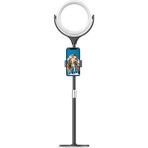 AktarMobile Ring Light LED 7’’ 18 cm Ayaklı Işık Halkası Masa Üstü Çok Amaçlı Şık Tasarım Metal Teleskobik Ayak - Siyah
