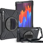 AktarMobile Samsung Galaxy Tab S8+ Plus 12.4" Uyumlu Kılıf Defender Tam Koruma Standlı Zırh Tank Kapak - Siyah