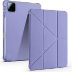 AktarMobile Xiaomi Mi Pad 7 / Pad 7 Pro Uyumlu Kılıf Kalem Bölmeli Tri Folding Standlı Arkası Silikon Uyku Modlu - Xiaomi Pad 7 / Pad 7 Pro - Lavanta Grisi