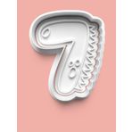 Aktastore 7 Numara Dinozor Figürlü Kurabiye Kalıbı Ve Şeker Hamuru Kalıbı - Yedi Rakamı