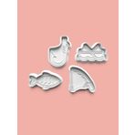 Aktastore Balıkçılık-Balık Tutma Kurabiye Kalıbı Ve Şeker Hamuru Kalıbı 4'Lü Set